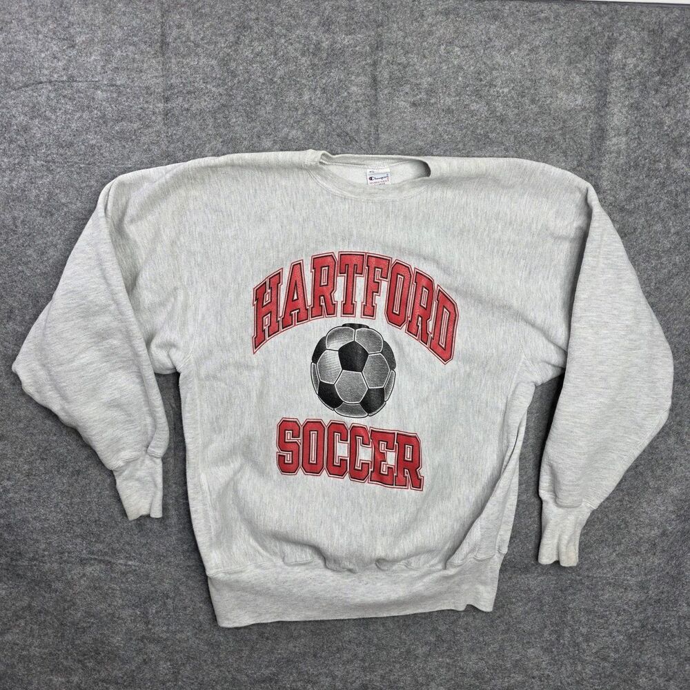 Champion Reverse Weave‎ Hartford Soccer Sweatshirt Mens XL Gray Graphic Crewneck